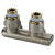 CENTRAL DISTRIBUTION REVERSED FLOW ANGLE VALVE FOR 2 PIPE SYSTEMS